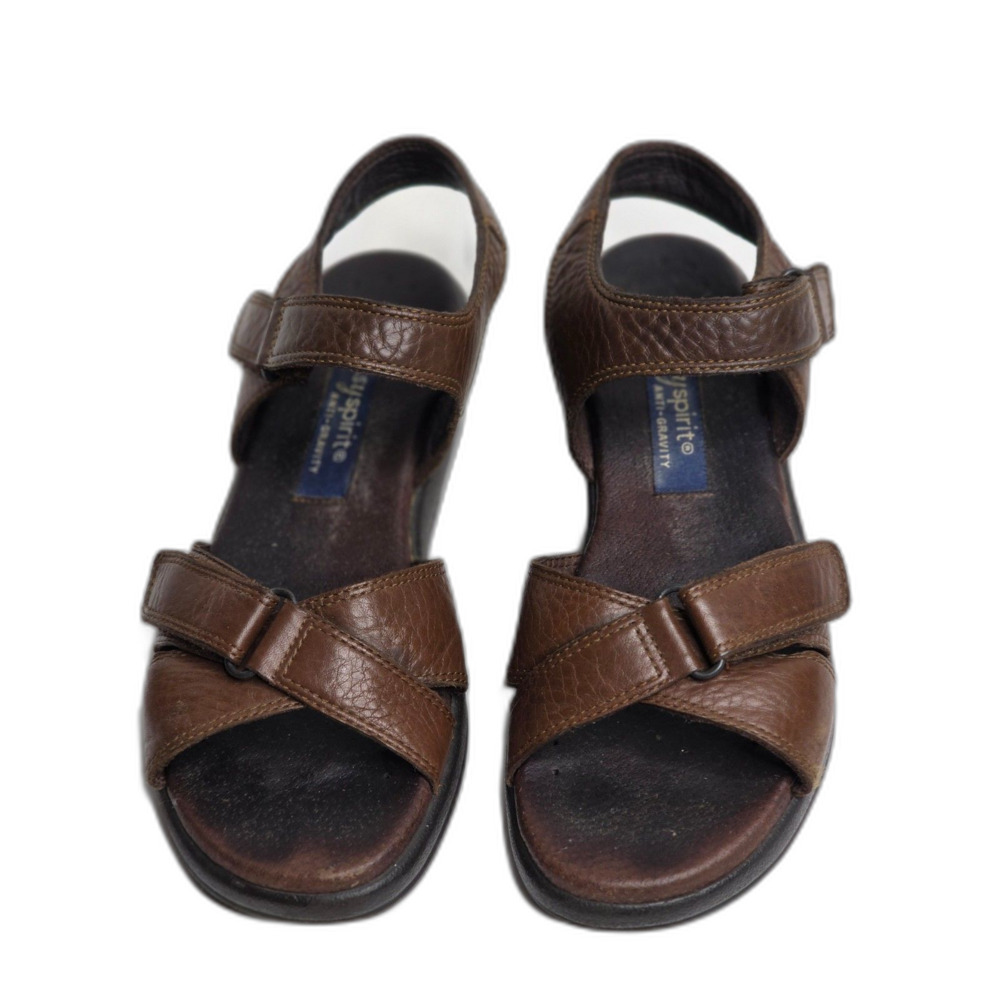 Easy Spirit Terra Anti-Gravity Brown Leather Sandals Womens 8N Comfort Walking